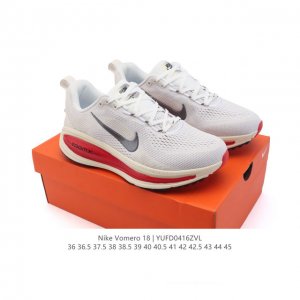真标 耐克 Nike Vomero 18 厚底增高老爹运动跑步鞋。全新 Vomero 提供比以往更多的緩衝效能以及該系列有史以來最高的鞋底高度，結合 Nike
