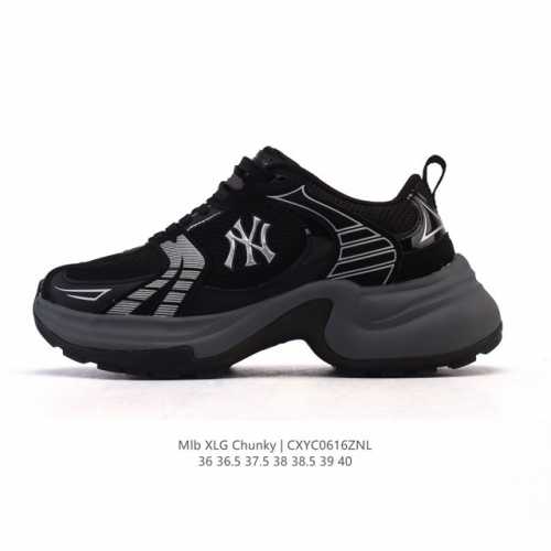 新品公司级 Ny Mlb Xlg Chunky 纽约洋基队 透气休闲运动鞋老爹鞋 波士顿跑鞋 马拉松中性休闲运动鞋Ny美国榄球 洋基队老爹厚底休闲运动慢跑鞋，韩