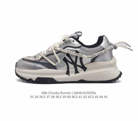 全新2023新款 Ny美国榄球洋基队new York Yankees X Mlb Chunky Runner Liner 莱纳系列低帮厚底老爹风透气舒适皮面休闲 - 点击图像关闭