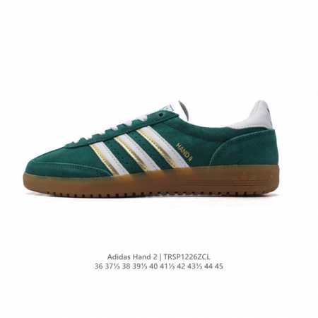 新品 阿迪达斯 Adidas Hand 2 男女士休闲板鞋 2024时尚款低帮系带平底舒适简约耐磨运动鞋。Adidas Originals 这款 “Hand 2 - 点击图像关闭