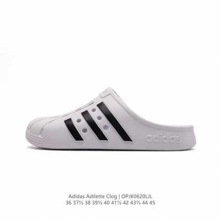 阿迪达斯 Adidas originals Adifom Superstar 木屐鞋 鸭鸭鞋 潮男女运动板鞋 包头 拖鞋 凉鞋。鞋子由 50% 的天然和可再生材 - 点击图像关闭