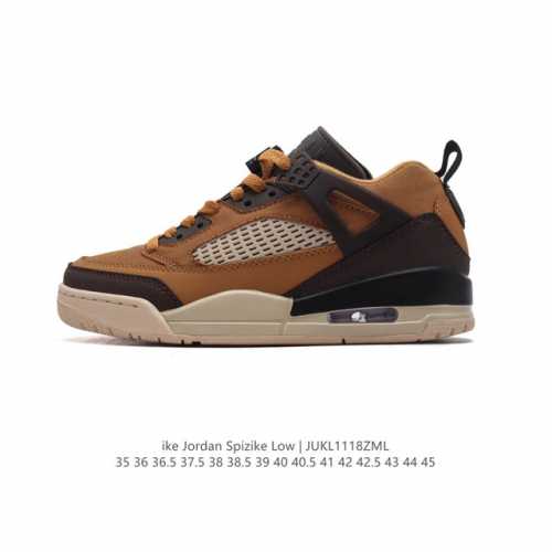 公司级 耐克 Nike Jordan Spizike Low 经典爆裂纹复古运动篮球鞋！全新低帮造型吸睛！整双鞋在融合了 Air Jordan 经典鞋款中的标志