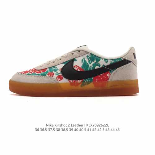 耐克板鞋 生胶米白 复古板鞋J.Crew X Nike 联名 Killshot Ii Leather 男女休闲复古运动鞋。采用米白色皮革制作鞋身，大号Swoos