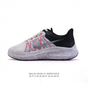 140 耐克 男女鞋 Nike 耐克 Zoom Winflo 8 登月8代 气垫减震飞线透气运动跑步鞋，鞋面在前足部位采用半透明设计结合内层打孔细节，透气舒适。