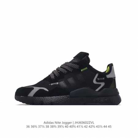 真爆 阿迪达斯 Adidas Nite Jogger 全新配色王嘉尔代言款运动鞋。织物透气鞋面 夜行者 3M反光 真爆大底复古跑鞋。 针织透气网布搭配皮革拼接打 - 点击图像关闭