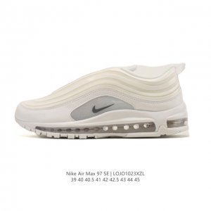 公司级 Nike 耐克 Nike Air Max 97 Se 气垫缓震男士跑步鞋 厚底增高百搭运动鞋。以织物材料以及皮革材质搭配而成 鞋侧的走线部分做了一个解构