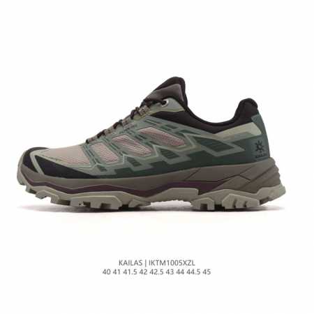 公司级 凯乐石 Kailas 防水透气缓震防滑 轻量化设计徒步鞋登山鞋大坡王陡坡稳定跑山 Tpu网布减震轻便透气防侧翻防滑 低帮 超强抓地力登山跑步鞋 男款老爹 - 点击图像关闭