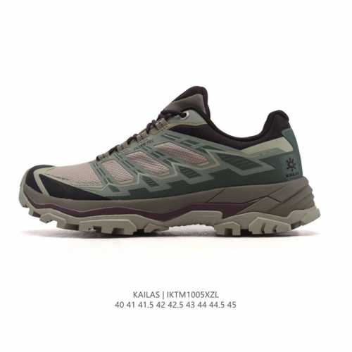 公司级 凯乐石 Kailas 防水透气缓震防滑 轻量化设计徒步鞋登山鞋大坡王陡坡稳定跑山 Tpu网布减震轻便透气防侧翻防滑 低帮 超强抓地力登山跑步鞋 男款老爹