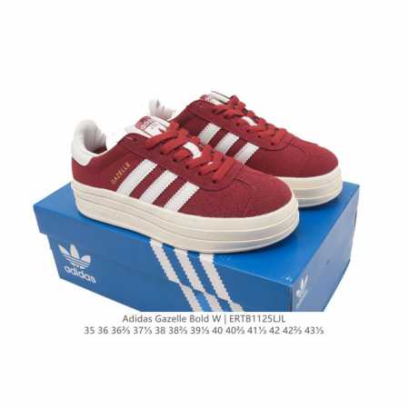 真标 阿迪达斯 Adidas 2025年新款 新年鞋子 三叶草 Gazelle Bold复古怀旧风厚底增高运动板鞋潮。阿迪达斯万年不败的人气鞋款Gazelle - 点击图像关闭