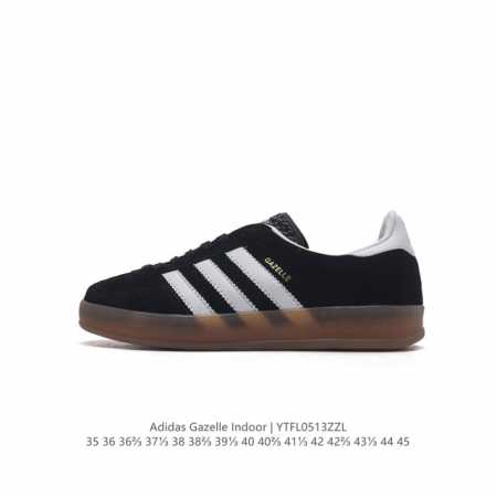 阿迪达斯 Adidas Originals Gazelle Indoor 复古三叶草防滑透明橡胶板鞋经典运动鞋。这款经典鞋,忠于原版设计,缀撞色三条纹和鞋跟饰片 - 点击图像关闭
