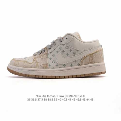 特价 耐克 乔丹Air Jordan 1 Low Aj1 乔1 乔丹1代Aj1 低帮复古文化休闲运动篮球鞋 路易威登联名。从1985 年面世的元年款汲取设计灵感