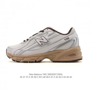 New Balance Mr740 Nb新百伦系列复古老爹风休闲运动慢跑鞋。采用轻质牛剖革拼接透气网眼衬垫织物鞋面材质 T-Beam大底提供足步弓支撑 保持步态