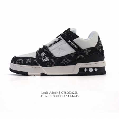 公司级 路易威登 Louis Vuitton Lv路易威登板鞋 时尚运动鞋潮厚底增高男女鞋。舒适防滑底和百搭性霸屏整个时尚娱乐圈，细节调整完美主义！采用柔软皮革 - 点击图像关闭