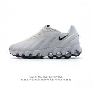 180 【公司级】耐克 Nike Air Max Dn8 全掌气垫科技运动跑步鞋Fq7860-005。鞋款采用醒目渐变织物和动态波浪状结构鞋面，搭配黑色中底和外