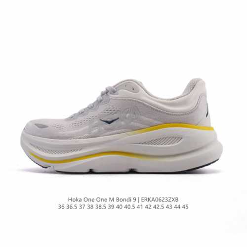 Hoka畅行无阻 Hoka One One Bondi 9 舒适百搭耐磨轻便 低帮跑步鞋 男女款。Bondi 9 最显著的变化在于其鞋底单元，原本扎实可靠的鞋底