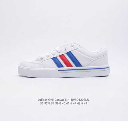 Adidas 阿迪达斯 Gvp Canvas Str 男女鞋 网球文化鞋 校园板鞋 低帮系带 帆布鞋 三叶草运动鞋 Eva中底轻质而且舒适，全橡胶大底经久耐用， - 点击图像关闭