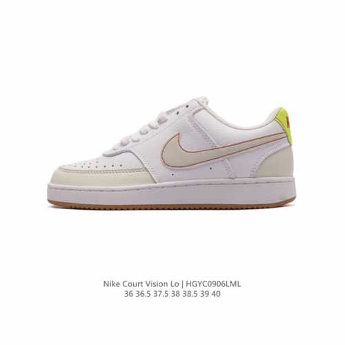 耐克 Nike Court Vision Lo校园风低帮复古篮球板鞋女运动鞋。延续 年代复古篮球鞋，添加学院风细节。皮革组合鞋面，利落风格，重现复古篮球风范。鞋