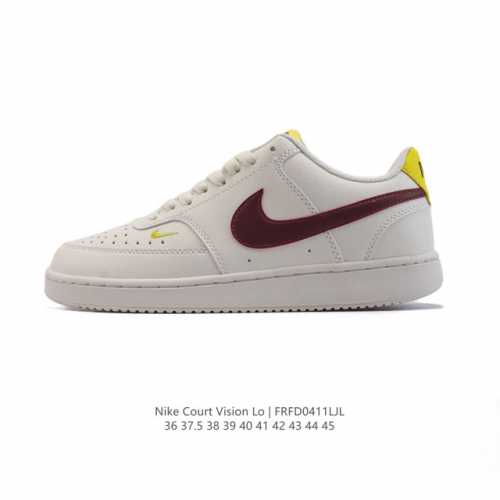 耐克 Nike Court Vision Lo校园风低帮复古篮球板鞋男女运动鞋。延续80年代复古篮球鞋，添加学院风细节。皮革组合鞋面，利落风格，重现复古篮球风范