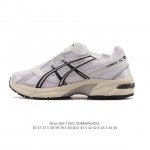 Asics 亚瑟士 新款情侣健步减震复古鞋Gel-1 男女时尚透气运动潮流耐磨休闲鞋 。选用网眼与皮革相接，复古而富有层次感。网布搭配金属感线条，虎爪 Logo