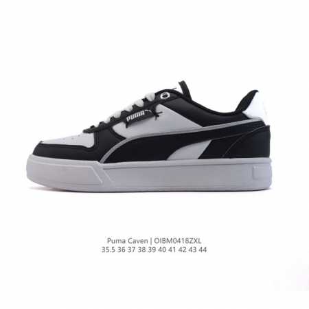 新款 puma 彪马正品Caven Dime 男女运动鞋 舒适轻盈 防滑耐磨 低帮 板鞋 男女同款鞋#蛇年战靴登场复古又耐看。 一款经典白黑配色，银色的Logo - 点击图像关闭