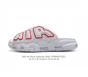 耐克 Nike Air More Uptempo Slide皮蓬拖鞋 休闲沙滩鞋 家居拖鞋 以流行于街头的涂鸦文化为设计灵感 整体的设计风格夸张而充满魅力 厚实