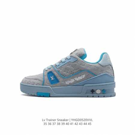 路易威登 Louis Vuitton Lv路易威登板鞋 时尚运动鞋 潮厚底增高鞋 。舒适防滑底和百搭性霸屏整个时尚娱乐圈，细节调整完美主义！鞋面采用柔软皮革鞋面 - 点击图像关闭