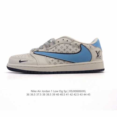 公司级 真标 耐克 Nike Air Jordan 1 Low Og Sp Military Blue Aj1乔1倒勾 路易威登联名2025年新款 蛇年新款 低