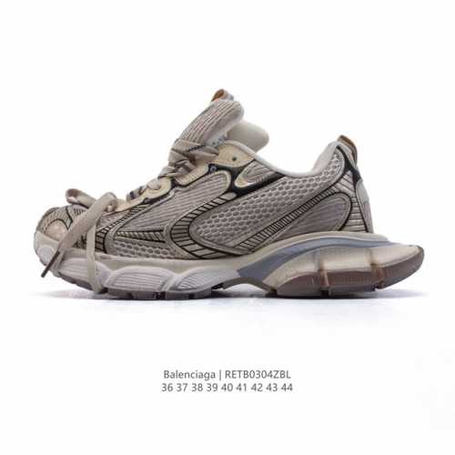 200 【公司级】巴黎世家 Balenciaga 3Xl Sneakers 巴黎世家 十代网布系带低帮走秀复古老爹运动鞋 透气网面材料和聚氨酯 磨损效果 鞋头边