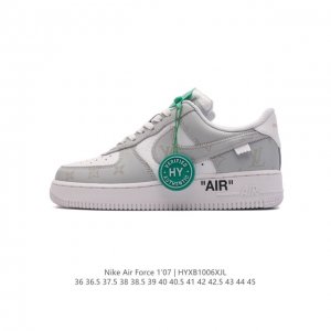 公司级 附赠送logo清洁刷 Af1耐克 Nike Air Force 1 ‘07 Low 空军一号 路易威登联名 厚底增高百搭休闲运动板鞋 原楦头原纸板 打造