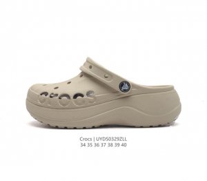 Crocs 沙滩洞洞鞋 女休闲厚底增高凉拖鞋 卡骆驰杨幂同款 厚底增高凸显大长腿沙滩鞋 选择尺码时 建议选大一码 脚感更舒适 这款没有鞋盒 类型 女鞋 尺码 3