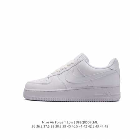耐克 Nike Air Force 1 '07 Low 空军一号含气垫 低帮百搭厚底增高休闲运动板鞋。柔软、弹性十足的缓震性能和出色的中底设计，横跨复古与现代的 - 点击图像关闭