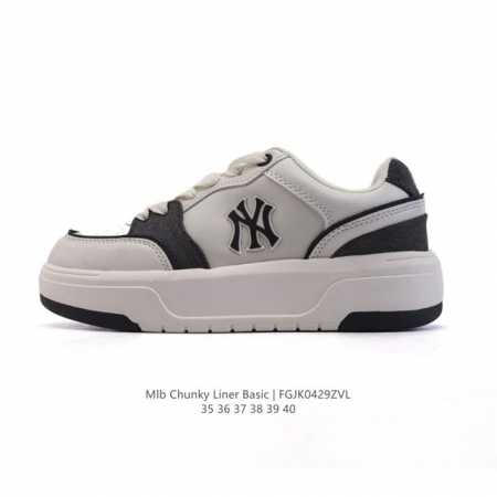mlb Chunky Liner Basic 人气单品学长鞋系列轻量增高厚底百搭休闲运动板鞋 皮革帆布拼接女轻便胶鞋 高级街头休閒品牌鞋。Mlb Chunky - 点击图像关闭
