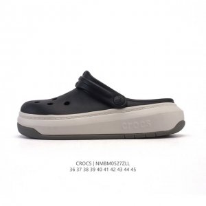 公司级 Crocs 沙滩洞洞鞋 男女士休闲厚底增高凉拖鞋 卡骆驰明星同款 厚底增高沙滩鞋 选择尺码时 建议选大一码 脚感更舒适 家居休闲一式两用拖鞋 白敬亭同款