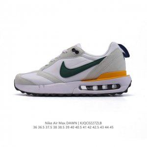 耐克 Nike Air Max Dawn 黎明系列 低帮气垫百搭休闲运动慢跑鞋，从配色上彰显出浓厚的复古气质。最大的亮点当属鞋型设计上加入结构元素，汲取1984