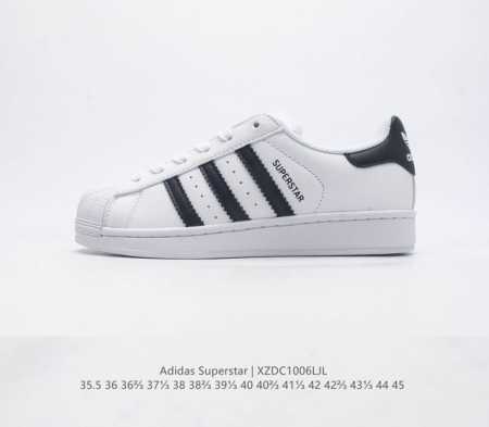 头层皮阿迪达斯 Adidas Superstar 三叶草经典贝壳头系列 新款休闲板鞋潮流男女士运动鞋 鞋面织物材质 标志性的贝壳鞋头 锯齿三条纹 简约的线条 就 - 点击图像关闭