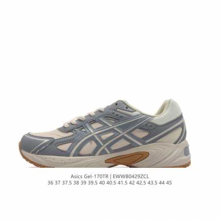 Asics 亚瑟士 Gel- Tr 中性休闲运动鞋复古休闲鞋运动时尚百搭增高老爹鞋，此款 Gel- Tr 为经典款式，宽大鞋型，复古的蓝白撞色，鞋身线条棱角分明 - 点击图像关闭