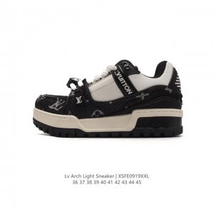 路易威登louis Vuitton Arch Light Sneakers Lv真皮拼色减震网面运动弓型舞蹈复古老爹运动鞋。原装配件5D效果礼盒及全套原装配件包