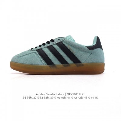 性价比版本 阿迪达斯 Adidas Originals Gazelle Indoor 复古三叶草防滑透明橡胶板鞋经典运动鞋。这款经典鞋,忠于原版设计,缀撞色三条
