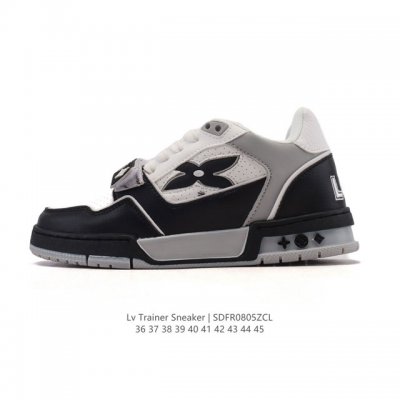 Lv Skate Sneaker 路易威登 2025年新款运动板鞋 蛇年限定 春夏秀场初次亮相，此次以粒面牛皮革焕新呈现。加垫鞋领和鞋舌援引滑板鞋设计，科技鞋带