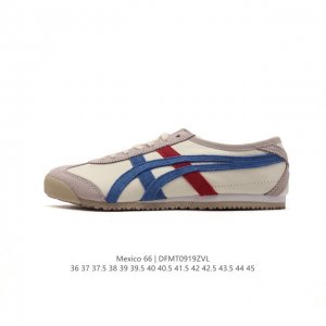 头层皮 Asics 亚瑟士 男女鞋真标半码制 日产经典老牌-鬼塚虎 Onitsuka Tiger Mexico 66经典墨西哥系列复古经典百搭板鞋休闲运动鞋慢跑