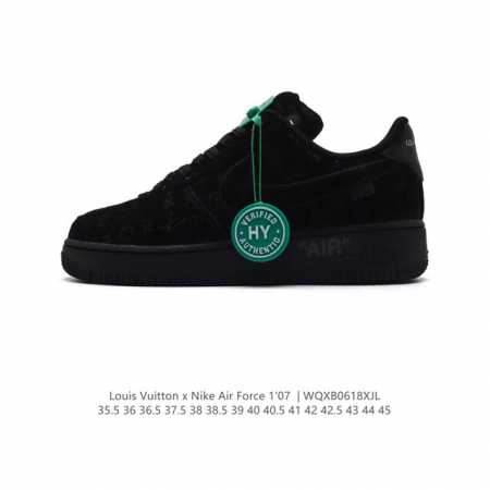 公司级 附赠送logo清洁刷 Af1耐克 Nike Air Force 1 ‘07 Low 空军一号厚底增高百搭休闲运动板鞋 路易威登联名 原楦头原纸板 打造纯 - 点击图像关闭