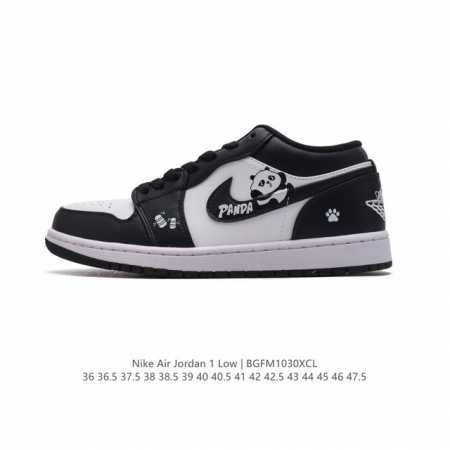 公司级 原盒原版手绘 耐克 乔丹Air Jordan 1 Low AJ1 熊猫 乔1 乔丹1代aj1 低帮复古文化休闲运动篮球鞋。从1985 年面世的元年款汲取 - 点击图像关闭