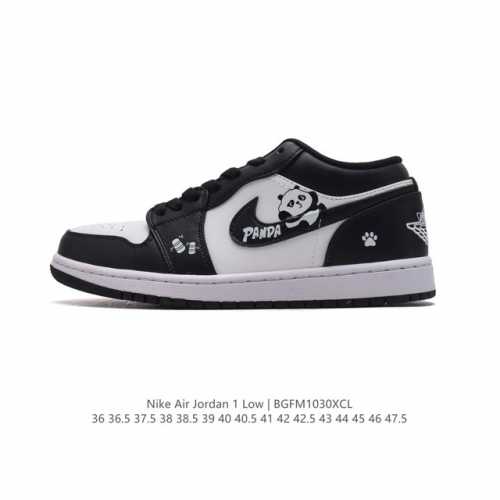 公司级 原盒原版手绘 耐克 乔丹Air Jordan 1 Low AJ1 熊猫 乔1 乔丹1代aj1 低帮复古文化休闲运动篮球鞋。从1985 年面世的元年款汲取