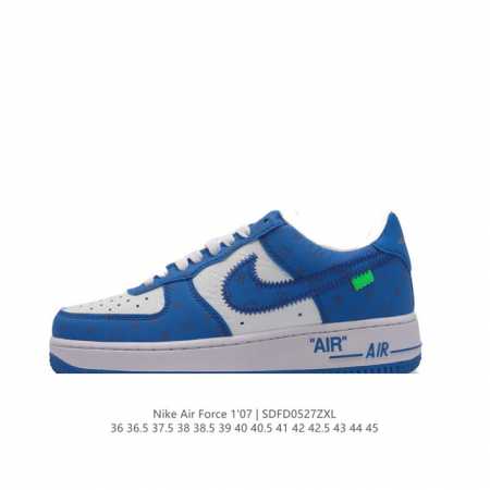 Louis Vuitton X Nike Air Force 1 Low 路易威登联名 耐克 空军一号 Af1 低帮百搭休闲厚底增高运动板鞋。柔软、弹性十足的缓 - 点击图像关闭