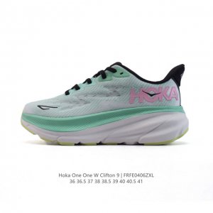 Hoka One One 升级款 Clifton 9 克利夫顿9代 女士休闲跑步鞋轻量缓震运动鞋。此次，Clifton 9 厚了也轻了。非凡脚感，更厚更轻更稳定