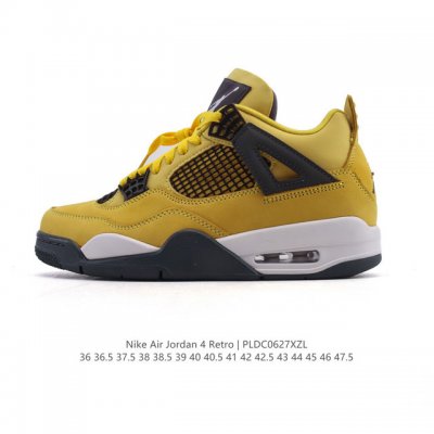 公司级 真标 耐克 Nike Air Jordan 4 Retro Og迈克尔 乔丹Aj4代乔4 中帮复古休闲运动文化篮球鞋。秉承轻量化的速度型篮球鞋设计思想完