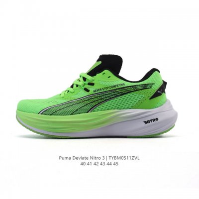 公司级 彪马 Puma Deviate Nitro3男士2025年新款跑步鞋减震舒适缓冲回弹简约软底运动鞋注氮泡沫橡胶鞋垫耐磨防滑百搭老爹鞋 Deviate N