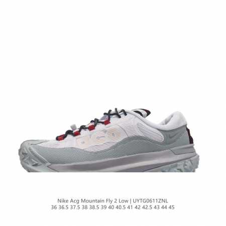 耐克 Nike Acg Mountain Fly 2 Low耐克户外登山鞋 山脉2代徒步跑鞋 男女运动鞋。采用匠心设计，打造耐穿迅疾风格，让你在沙漠、峡谷和深山 - 点击图像关闭