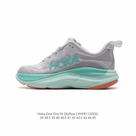 Hoka One One Skyflow 匠心独运的运动跑鞋 厚底增高老爹鞋 Hoka Skyflow 采用了精致的纱架提花鞋面，缔造出一种宛如量身定制般的贴合 - 点击图像关闭