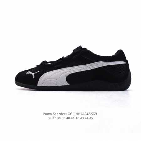 puma Speedca Og 彪马极速赛车系列低帮德训风拼接复古百搭休闲运动赛车鞋 鞋款从80、90年代赛车手所穿的防火赛车鞋为原型，鞋身线条模仿了赛车的流线 - 点击图像关闭